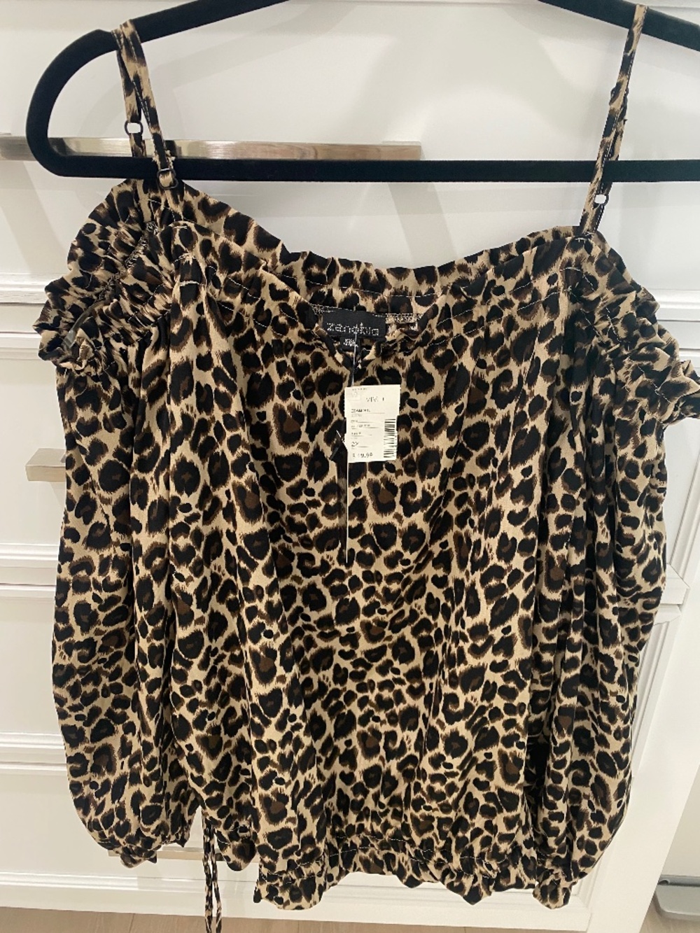 Zenobia Leopard Off The Shoulder Blouse/Straps
